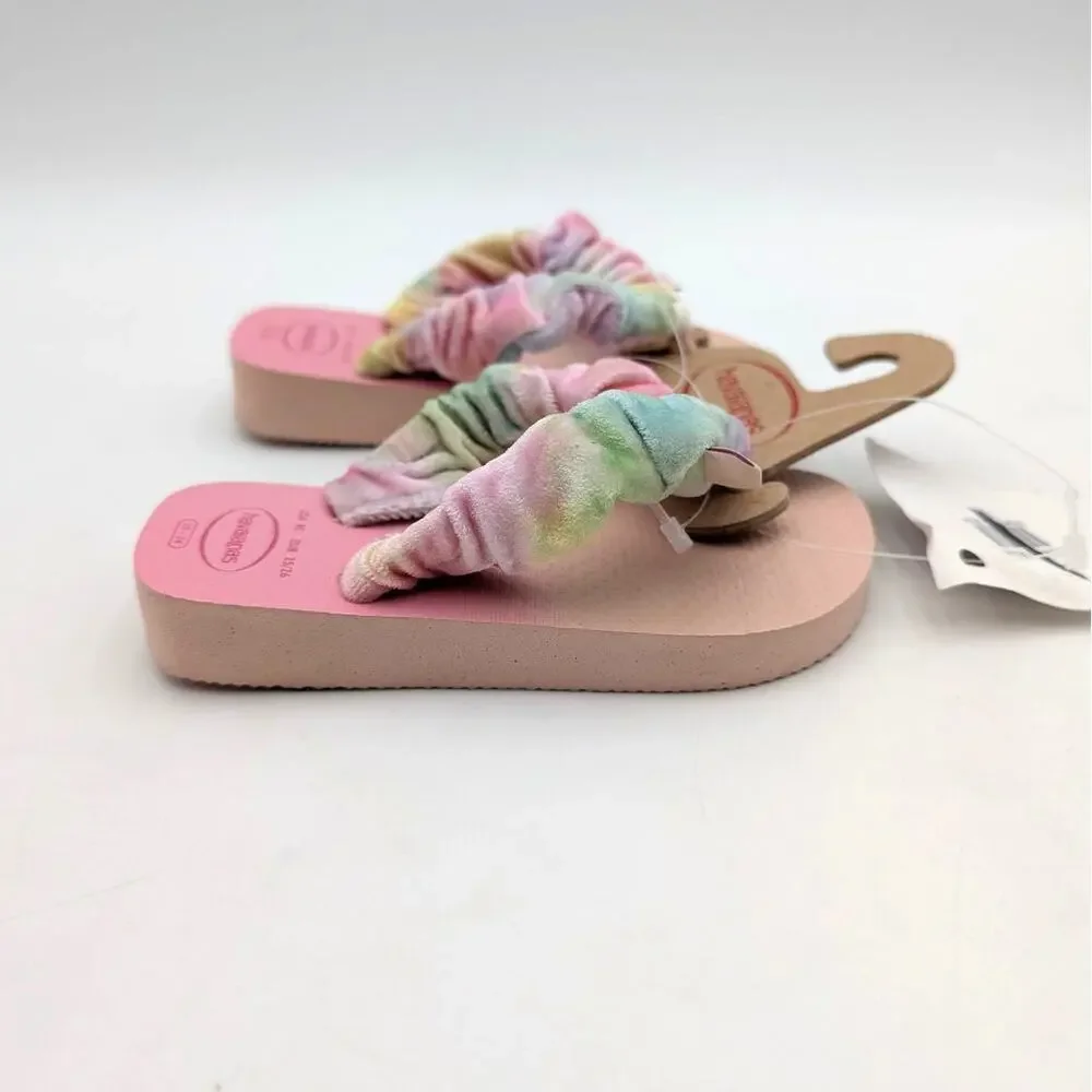 Havaianas Fluffy Flip Flop Thong Sandals Kids Ballet Rose Size US9C EU25/26